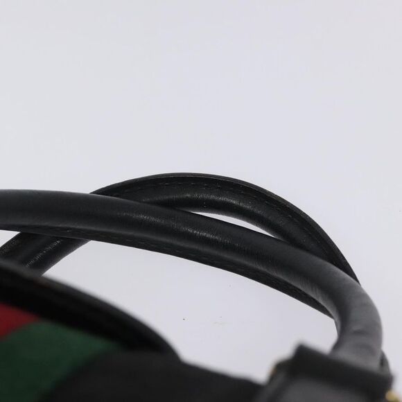 Gucci Vintage Web Boston Bag Gg Canvas Black Canvas Handbag (Pre-Owned) - Picture 15 of 16